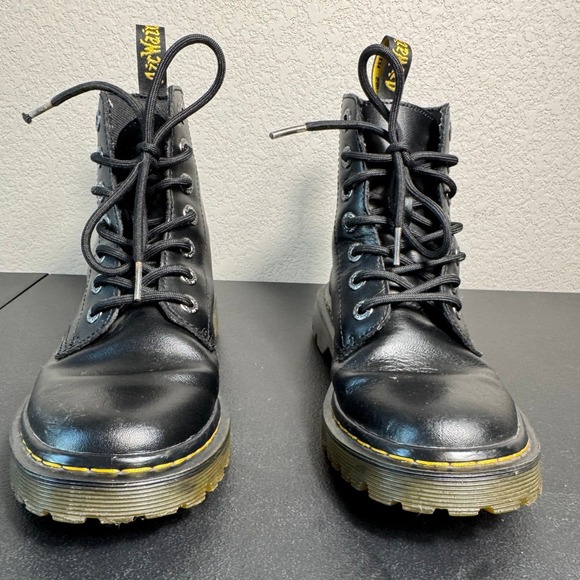 Dr Martens Luana Black Leather Combat Boots Women Size 6 UK 4 EU 37 - Picture 2 of 6